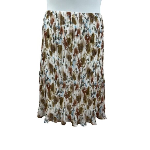 Gilli NWT Womens 1X Abstract Pleated Elastic Waist Midi Skirt Lined Flowy Artsy - Picture 5 of 9